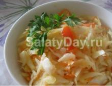Winter snacks from white cabbage recipes