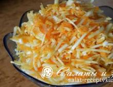 Cabbage salad with carrots like in the canteen - the best recipes from childhood